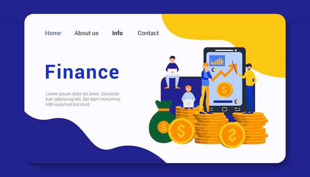 finance landing page template design illustration