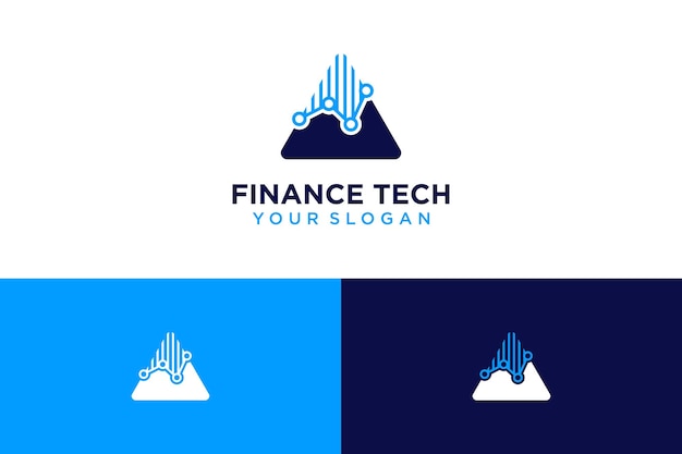 finance logo design with tech or triangle