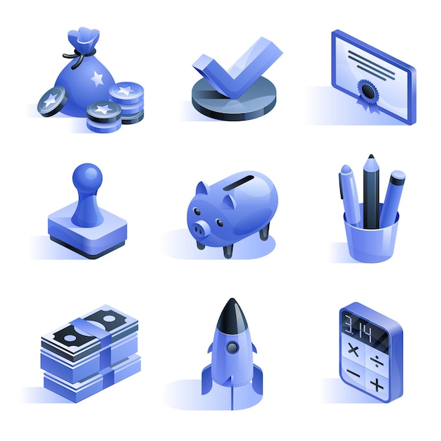 Finance payments business banking isometric icons