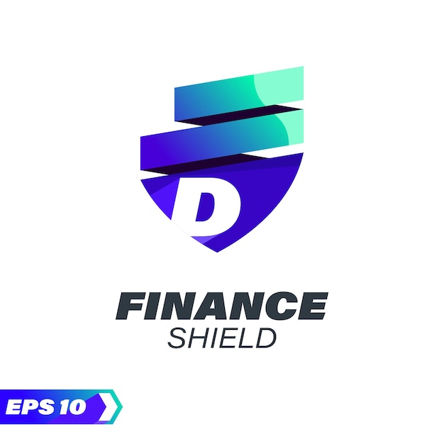 Finance Shield Alphabet D Logo