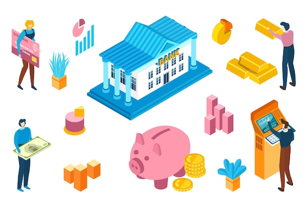 Finance world bank system, modern cash flow icon design