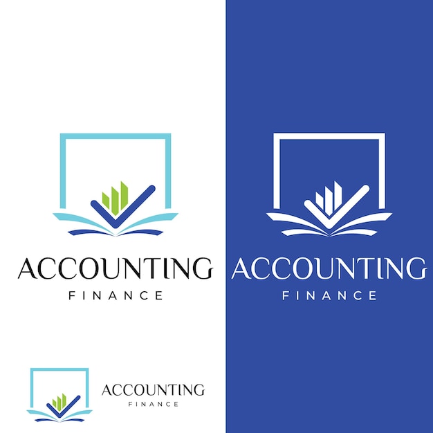 Financial accounting logo with check mark for financial accounting stock chart analysis In modern template vector illustration concept style