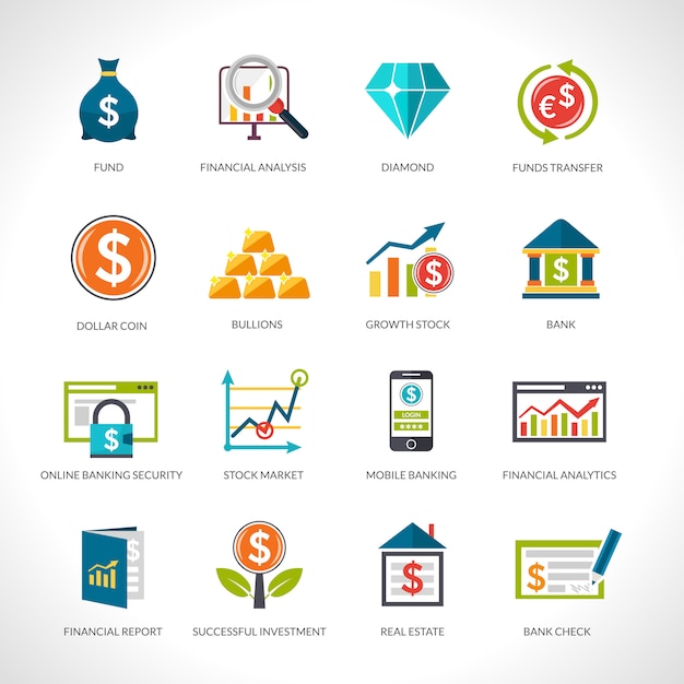 Financial Analysis Icons Set