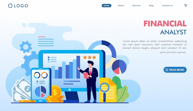 Financial analyst landing page