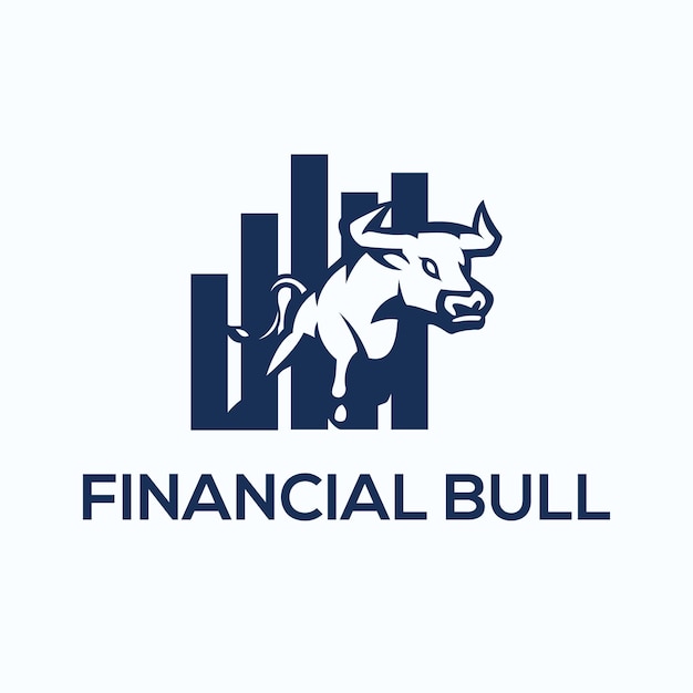 Financial bull logo design currency animal finance exchange market vector