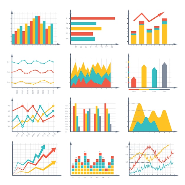 Financial business graphics and diagram set 