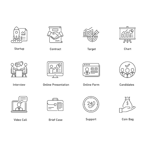 Financial Business Vector Icon Design Collection