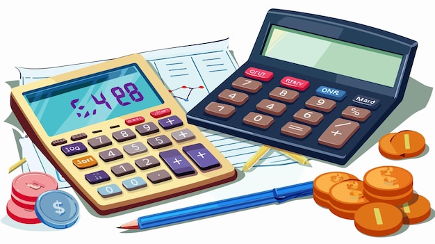 Vector financial calculation and analysis professional image for learning returns calculation