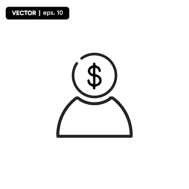 financial character icon icon of person holding finance vector eps 10