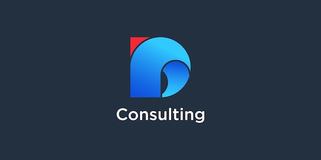 Financial consulting business logo with initial d icon vector