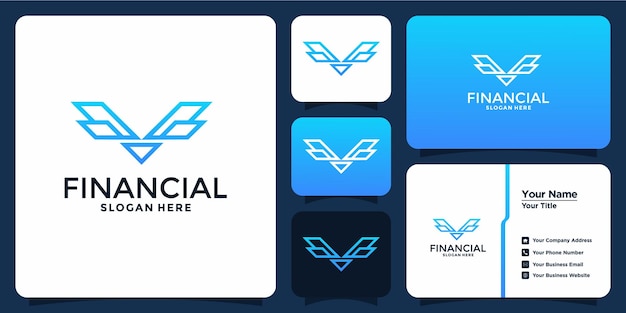 Financial design logo with business card