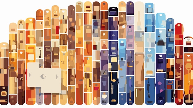 Vector financial folder mosaic of trembly items