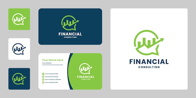 Financial growth consultant logo design with business card template