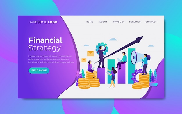 Financial growth development team Landing page template