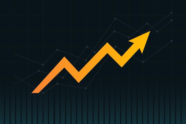 Financial growth upward arrow illustration background design