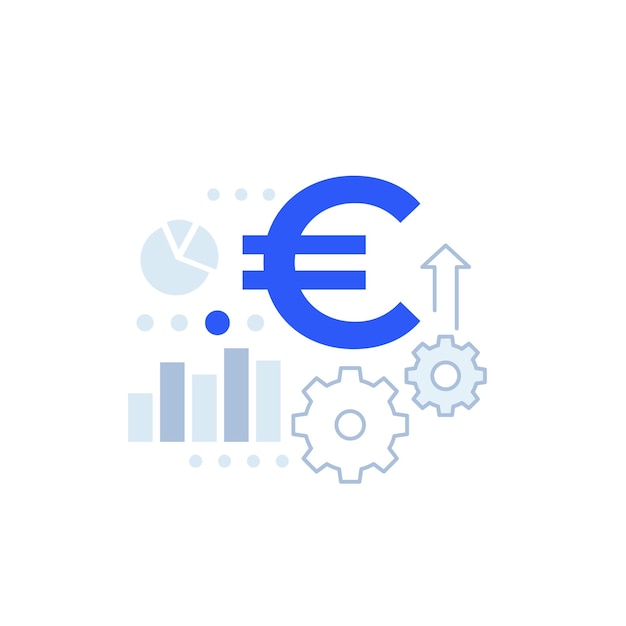 Financial icon with euro vector