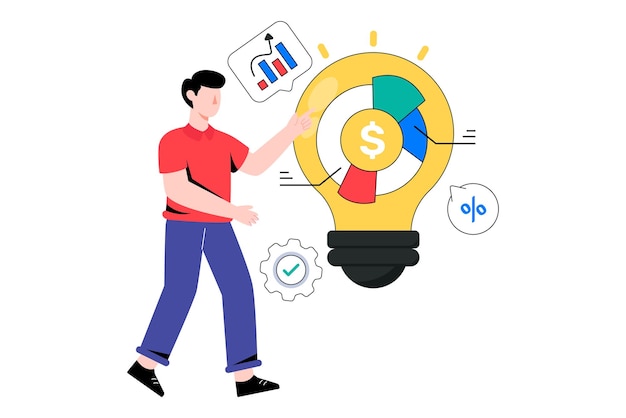 Financial Idea flat style design vector illustration. stock illustration