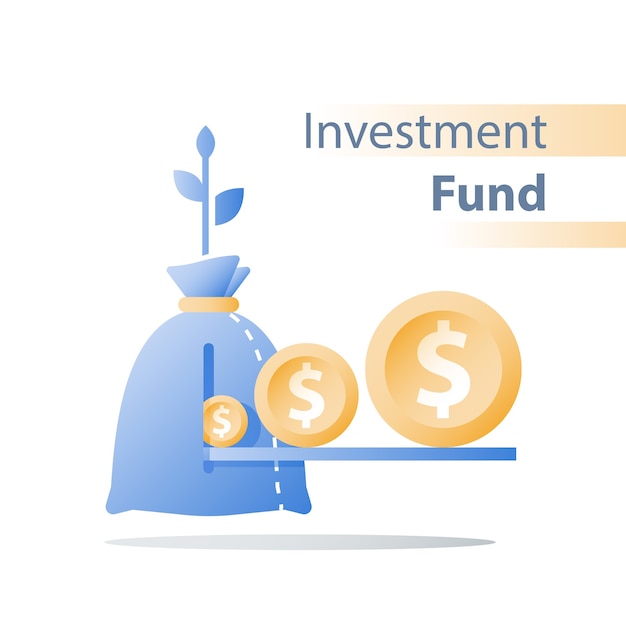 Financial invest fund, revenue increase, income growth, budget plan, return on investment, long term strategy, wealth management, more money, high interest, pension savings, superannuation concept