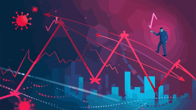 Financial Investment Volatility Up and Down Arrow