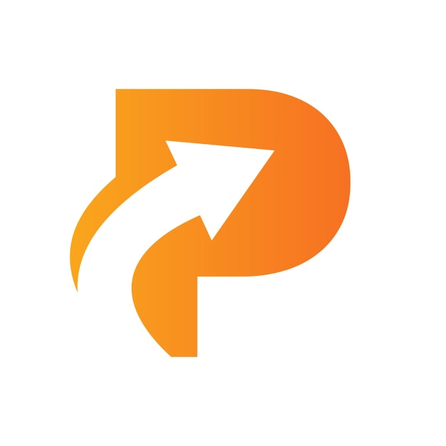 Financial Logo On Letter P Concept With Growth Arrow Symbol