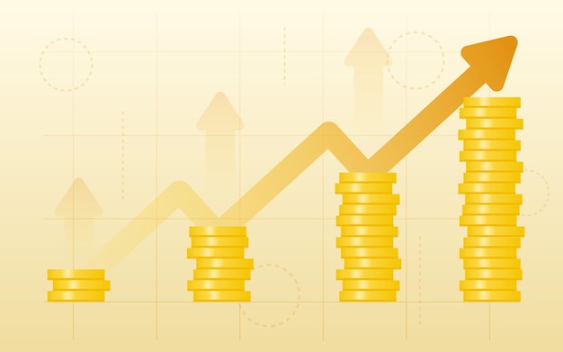 Financial management concept and investment, Flat design of pile coins or stack of coins.