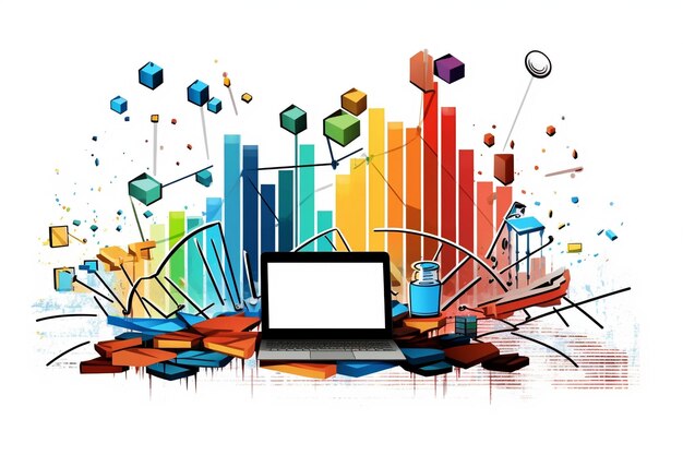 Vector financial marketing diagram style