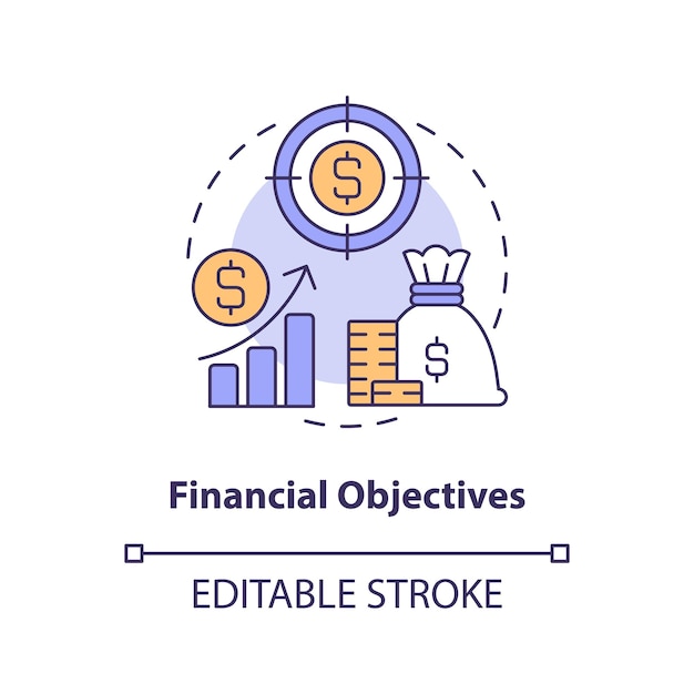 Financial objectives concept icon