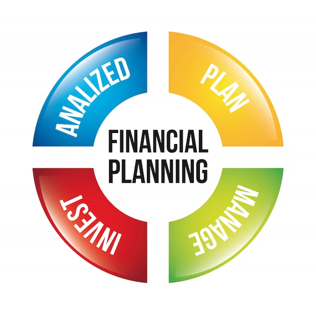 financial planning illustration over white background vector