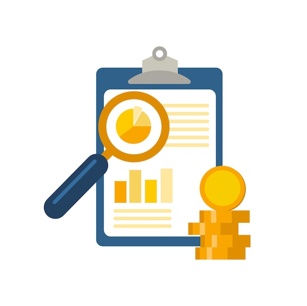 Financial report graphic flat illustration