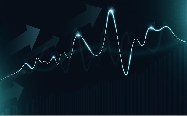 Financial stock market graph on stock market investment trading, Bullish point, Bearish point. trend of graph for business idea and all art work design. vector illustration.