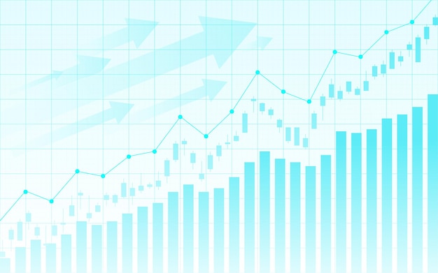 Financial stock market graph on stock market investment trading, Bullish point, Bearish point. trend of graph for business idea and all art work design. vector illustration.