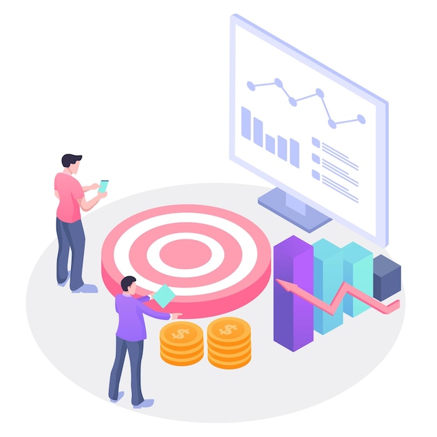 financial target flat illustration