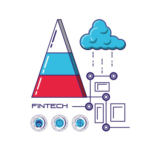 financial technology set icons vector illustration design