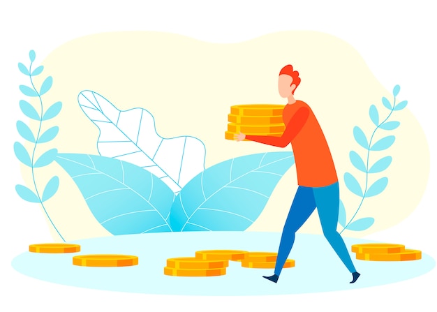 Financial Wealth Metaphor Flat Vector Illustration