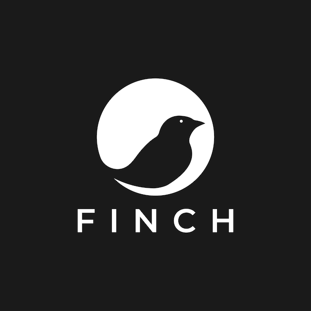 Finch bird logo design vector icon illustration