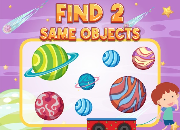 Find 2 same object worksheet for children