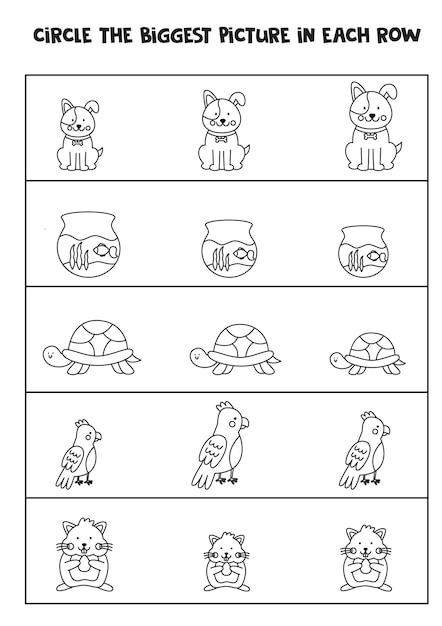 Find the biggest cute pet in each row