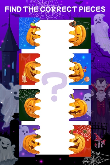 Find the correct half piece of Halloween pumpkin