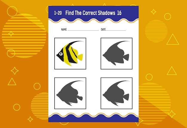 Find the correct shadow Education developing worksheet Matching game for kids