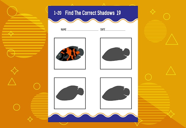 Find the correct shadow Education developing worksheet Matching game for kids