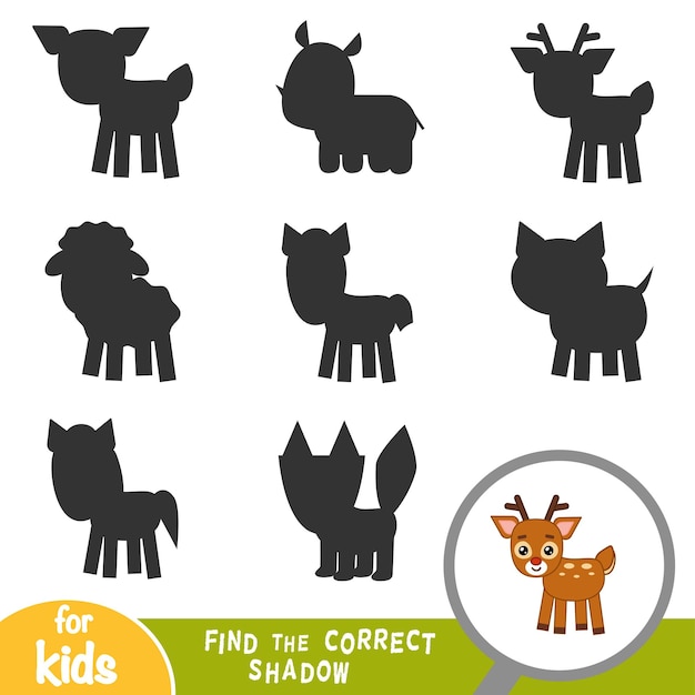 Find the correct shadow education game for children Deer