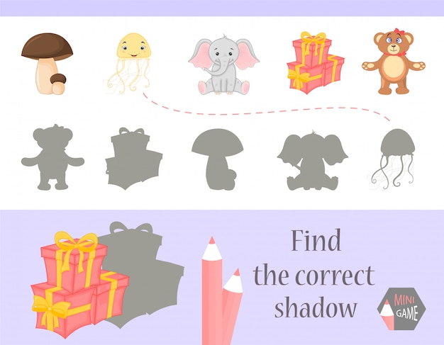 Find the correct shadow, education game for children