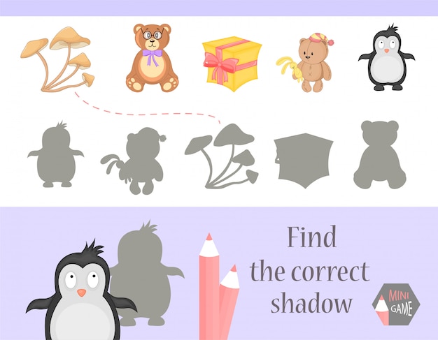 Find the correct shadow, education game for children.