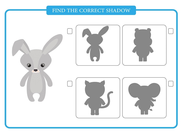 Find the correct Shadow educational activity worksheet for children