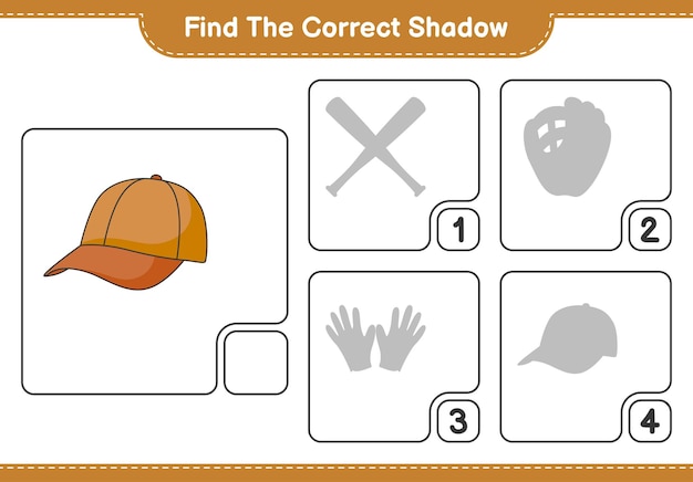 Find the correct shadow Find and match the correct shadow of Cap Hat Educational children game