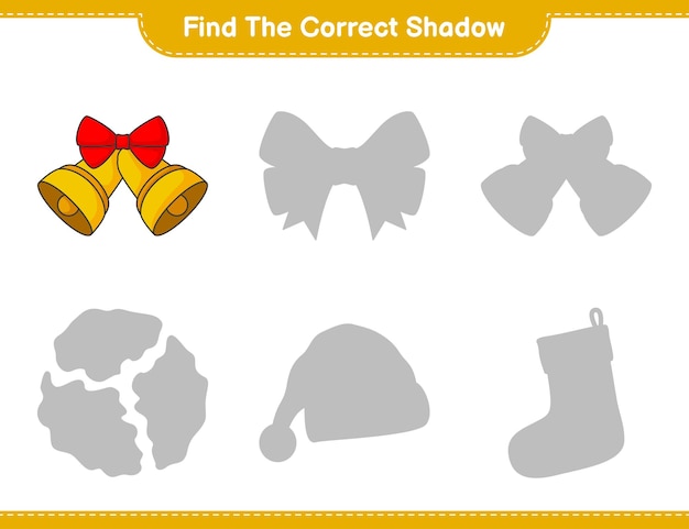 Find the correct shadow Find and match the correct shadow of Christmas Bell