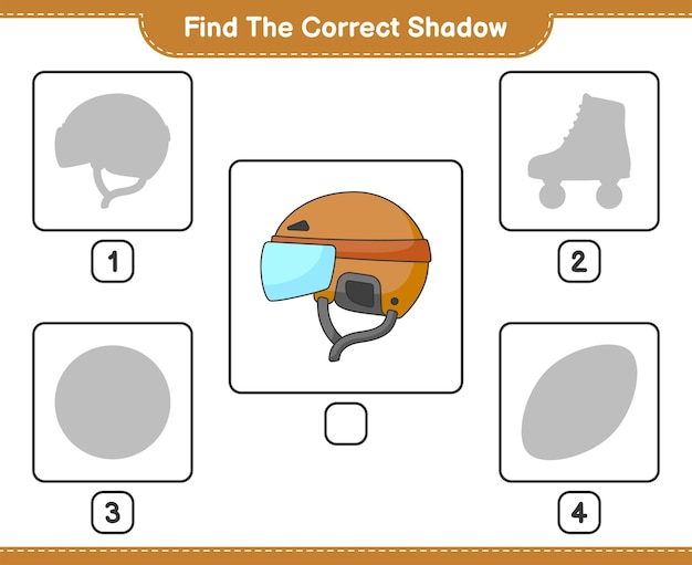 Find the correct shadow Find and match the correct shadow of Hockey Helmet