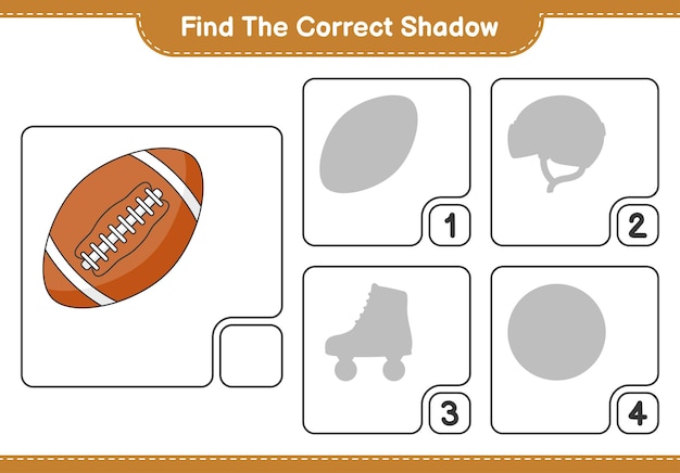 Find the correct shadow Find and match the correct shadow of Rugby Ball Educational children game