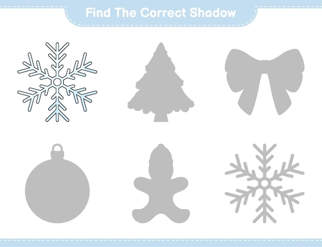 Find the correct shadow Find and match the correct shadow of Snowflake Educational children game