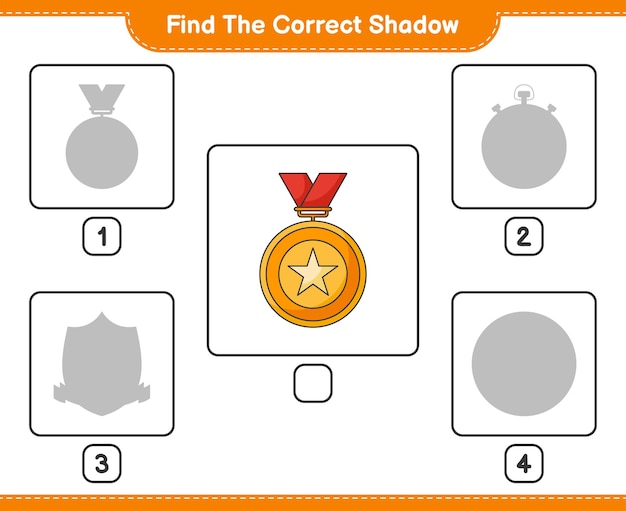 Find the correct shadow Find and match the correct shadow of Trophy Educational children game